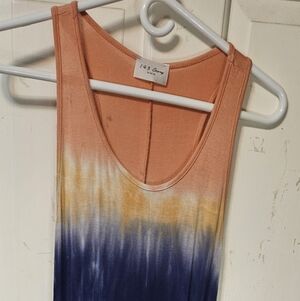 1.4.3. Story by Line Up Tie-Dye Maxi Skirt - Navy, Peach, Coral
